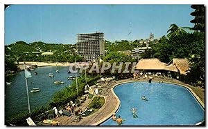 Carte Postale Ancienne Alberca Del Hôtel Caleta Acapulco Mexico