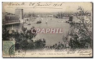 Carte Postale Ancienne Marseille L'Entrée Du Vieux Port