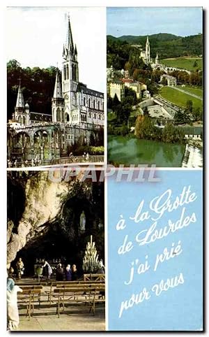 Bild des Verkufers fr Carte Postale Ancienne Lourdes Le Gave et la Basilique La Basilique La Grotte zum Verkauf von CPAPHIL