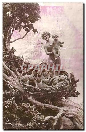 Image du vendeur pour Carte Postale Ancienne Le nid Enfants et femme mis en vente par CPAPHIL