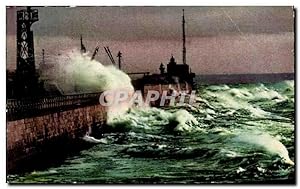 Carte Postale Ancienne Le Havre La Jetée Nord Effet de Mer