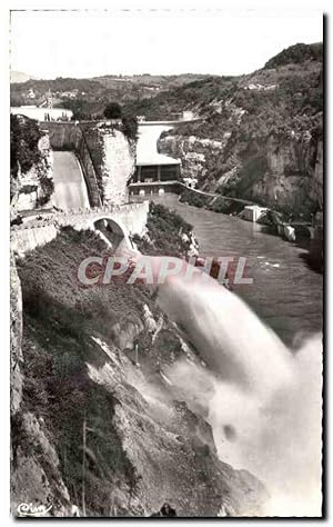 Carte Postale Moderne Barrage de Genissiat vue d'ensemble Canal Evacuateur et Doucine