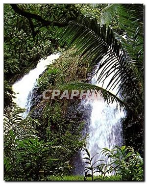 Seller image for Carte Postale Semi Moderne Double Water falls at Faaone Double Cascade du Distrit de Faaone Tahiti for sale by CPAPHIL