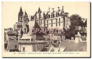 Bild des Verkufers fr Carte Postale Ancienne Loches Chteau Royal et Tour Agnes Sorel zum Verkauf von CPAPHIL