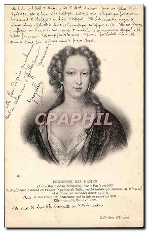 Carte Postale Ancienne Princesse Des Ursins Anne marie de la Tremoille