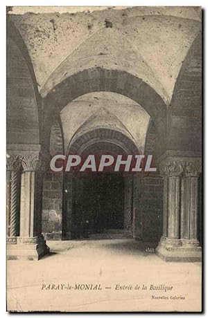 Image du vendeur pour Carte Postale Ancienne Paray le Monial Entre de la Basilique Nouvelles Galeries mis en vente par CPAPHIL