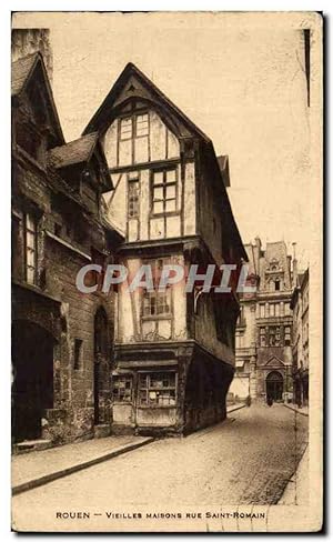 Carte Postale Ancienne Rouen Vieilles Maisons Rue Saint Romain