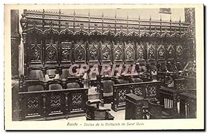 Carte Postale Ancienne Aosta Stalles de la Collegiale de Saint Ours