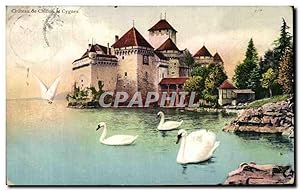 Imagen del vendedor de Carte Postale Ancienne Chteau De Chillon Et Cygnes a la venta por CPAPHIL