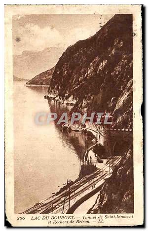 Bild des Verkufers fr Carte Postale Ancienne Lac Du Bourget Tunnel De Saint Innocent Et Rochers De Brison zum Verkauf von CPAPHIL