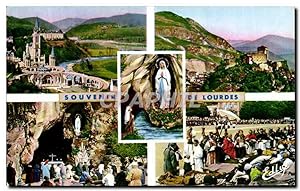 Image du vendeur pour Carte Postale Semi Moderne Lourdes la Basilique la Grotte le Chteau Fort la Benediction des Malades et l'Apparition mis en vente par CPAPHIL