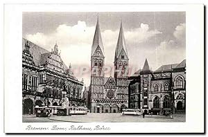 Carte Postale Ancienne Bremen Dome Rathaus Borse