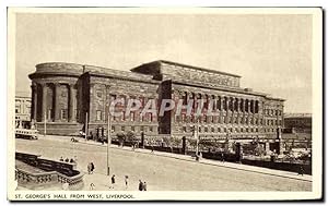 Carte Postale Ancienne George's Hall From west Liverpool