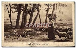 Bild des Verkäufers für Carte Postale Ancienne Fantaisie Femme Bergere et ses moutons zum Verkauf von CPAPHIL