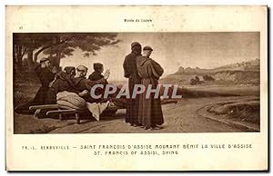 Seller image for Carte Postale Ancienne Benouville Saint Francois D'Assise Mourant Benit La Ville d'ASsise Musee du Louvre Paris for sale by CPAPHIL