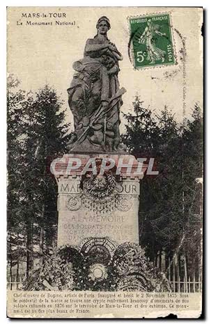 Bild des Verkufers fr Carte Postale Ancienne Mars La Tour Le Monument National zum Verkauf von CPAPHIL