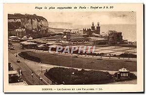 Carte Postale Ancienne Dieppe Le casino et les falaises