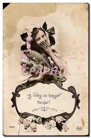 Seller image for Carte Postale Ancienne Fantaisie Enfant Poissons for sale by CPAPHIL