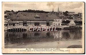Bild des Verkufers fr Carte Postale Ancienne Trouville Reine des Plages Les nouveaux quais et la poissonnerie zum Verkauf von CPAPHIL