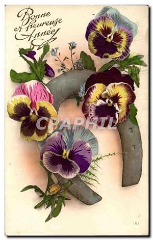 Seller image for Carte Postale Ancienne Fantaisie Fleurs Fer a cheval for sale by CPAPHIL