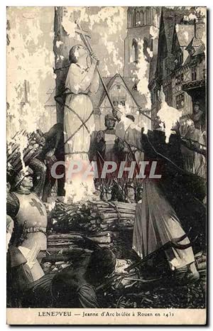 Carte Postale Ancienne lenepveu Jeanne d'arc brulee a Rouen