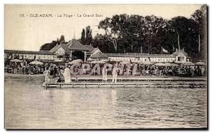 Carte Postale Ancienne Isle Adam La Plage Le Grand Bain