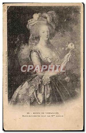 Bild des Verkufers fr Carte Postale Ancienne Musee De Versailles Marie Antoinette Peint Par Lebrun zum Verkauf von CPAPHIL