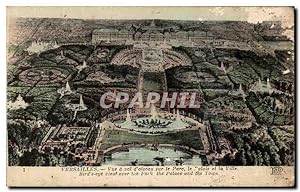 Image du vendeur pour Carte Postale Ancienne Versailles vue a Vol D'Oiseau Sur le Parc le palais et le Ville mis en vente par CPAPHIL
