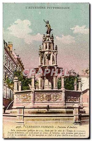 Image du vendeur pour Carte Postale Ancienne L'Auvergne Pittoresque Clermont Ferrand Fontaine d'Amboise mis en vente par CPAPHIL