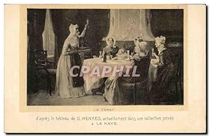 Bild des Verkufers fr Carte Postale Ancienne Fantaisie Le toast Henkes La Haye zum Verkauf von CPAPHIL