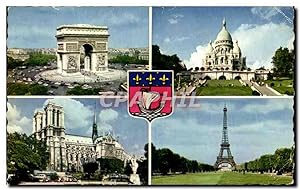 Image du vendeur pour Carte Postale Ancienne Notre Paris L'Arc de Triomphe Sacre Coeur Notre Dame mis en vente par CPAPHIL