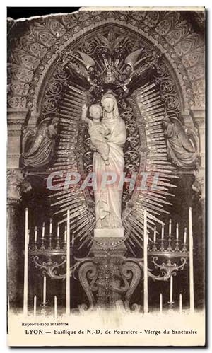 Image du vendeur pour Carte Postale Ancienne Lyon Basilique De Fourviere Vierge Du Sanctuaire mis en vente par CPAPHIL