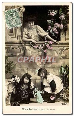 Image du vendeur pour Carte Postale Ancienne Fantaisie Femme et enfants Marionnettes mis en vente par CPAPHIL