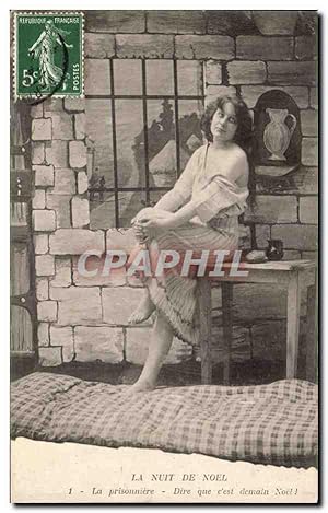 Seller image for Carte Postale Ancienne Fantaisie Femme La nuit de Noel La prisonniere for sale by CPAPHIL