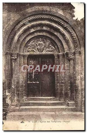 Carte Postale Ancienne Luz Eglise Des Templiers Portail