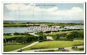 Carte Postale Ancienne Three Bridges Pier Southport