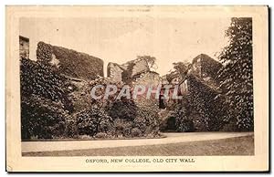 Carte Postale Ancienne Oxford New College Old City Wall