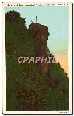 Bild des Verkufers fr Carte Postale Ancienne Indian Hear Rock Mississippi Palisades State Park Savanna zum Verkauf von CPAPHIL