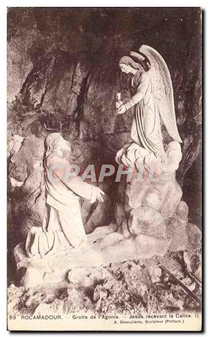 Image du vendeur pour Carte Postale Ancienne Rocamadour Grotte de l'Agonie Jesus recevant le Calice mis en vente par CPAPHIL