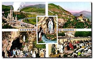 Image du vendeur pour Carte Postale Semi Moderne Souvenir De Lourdes la basilique La grotte Le chteau Fort la Benediction des Malades et l'Apparation mis en vente par CPAPHIL