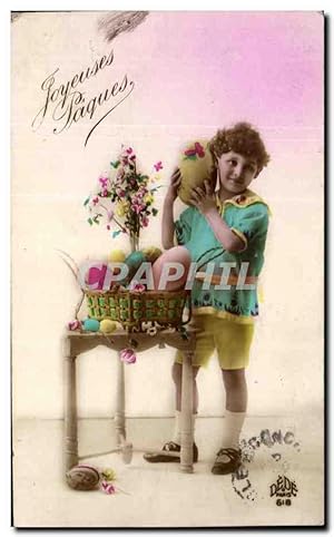 Bild des Verkufers fr Carte Postale Ancienne Fantaisie Enfant oeufs Pques zum Verkauf von CPAPHIL