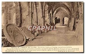 Carte Postale Ancienne Ruines De L'Abbaye De Villers Couloir du Cloître et Escalier