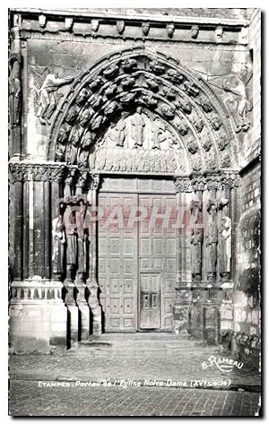 Carte Postale Semi Moderne Etampes Portail De l'Eglise Notre Dame