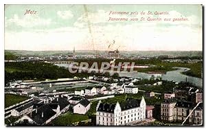 Carte Postale Ancienne Metz Panorama Pris du St Quentin