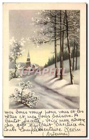 Seller image for Carte Postale Ancienne Fantaisie paysage dans la neige for sale by CPAPHIL
