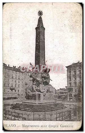 Bild des Verkufers fr Carte Postale Ancienne Milano Monumente Alle Cirque Giornate zum Verkauf von CPAPHIL