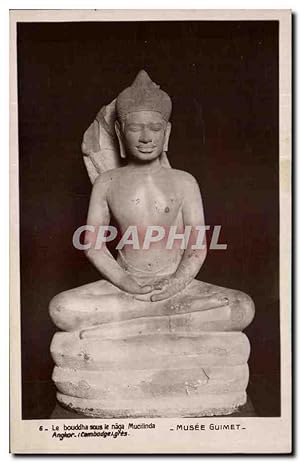 Carte Postale Ancienne Le bouddha sous le naha Macilinda Angkor Cambodge Musee Guimet Paris
