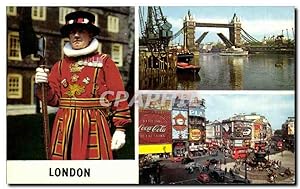 Bild des Verkufers fr Carte Postale Ancienne Tower Bridge A Beefeater Tower of London Piccadilly Circus zum Verkauf von CPAPHIL