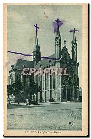 Carte Postale Ancienne Reims Eglise Saint Thomas