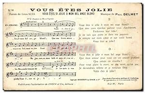 Seller image for Carte Postale Ancienne Vous Etes Jolis Vous Etes Si Jolie Mon Bel Ange Blond Paul Delmet Chanson for sale by CPAPHIL